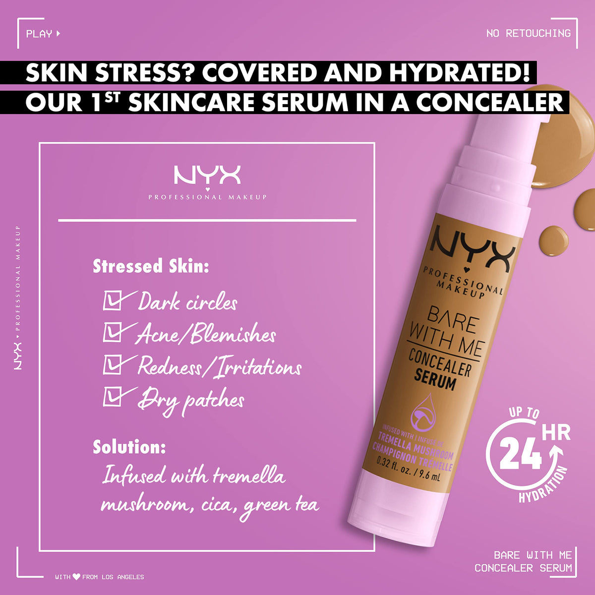 NYX Bare With Me Concealer Serum Fair packaging with applicator