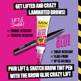 NYX Brow Glue Crazy Lift 20g clear gel on vanity