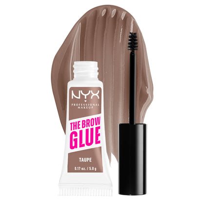 NYX Brow Glue Taupe eyebrow gel front view
