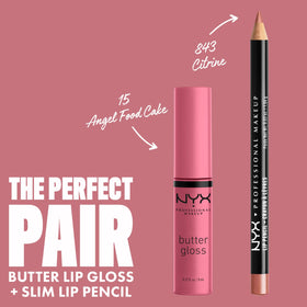 NYX Butter Gloss Angel Food Cake swatch on skin