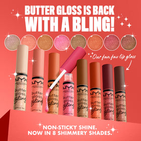 NYX Butter Gloss Bling Lip Gloss swatch on skin