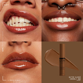 NYX Butter Gloss Brown Sugar applicator close-up