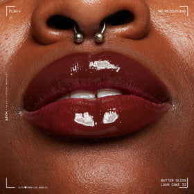 NYX Butter Gloss Brown Sugar in beauty setup