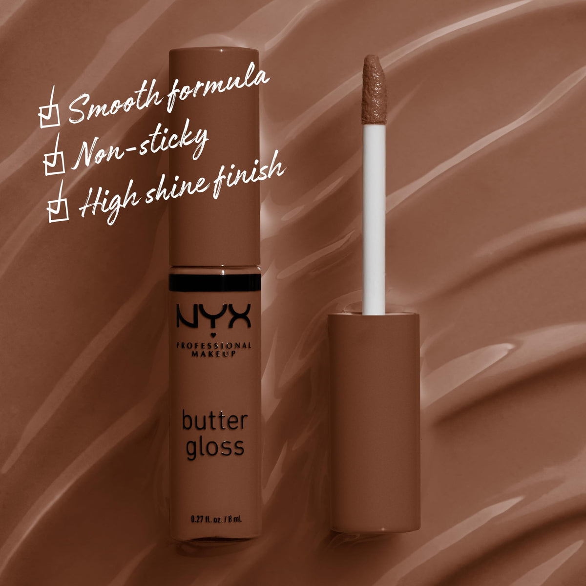 NYX Butter Gloss Brown Sugar packaging side view