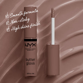 NYX Butter Gloss Brown Sugar tube with applicator