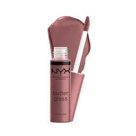 NYX Butter Gloss Cinnamon Roll front view with applicator