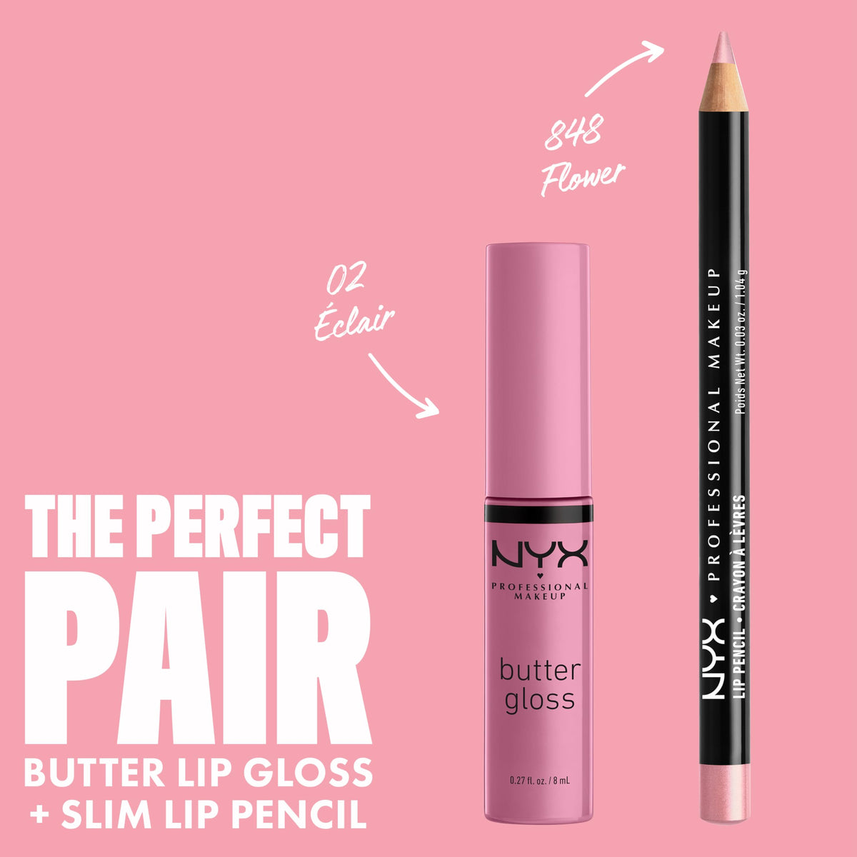 NYX Butter Gloss Eclair swatch on skin
