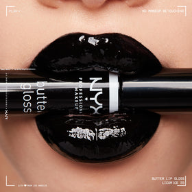 NYX Butter Gloss Licorice swatch on skin