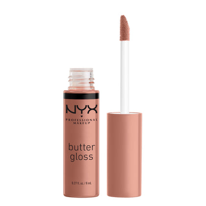 NYX Butter Gloss Madeleine front view with packaging