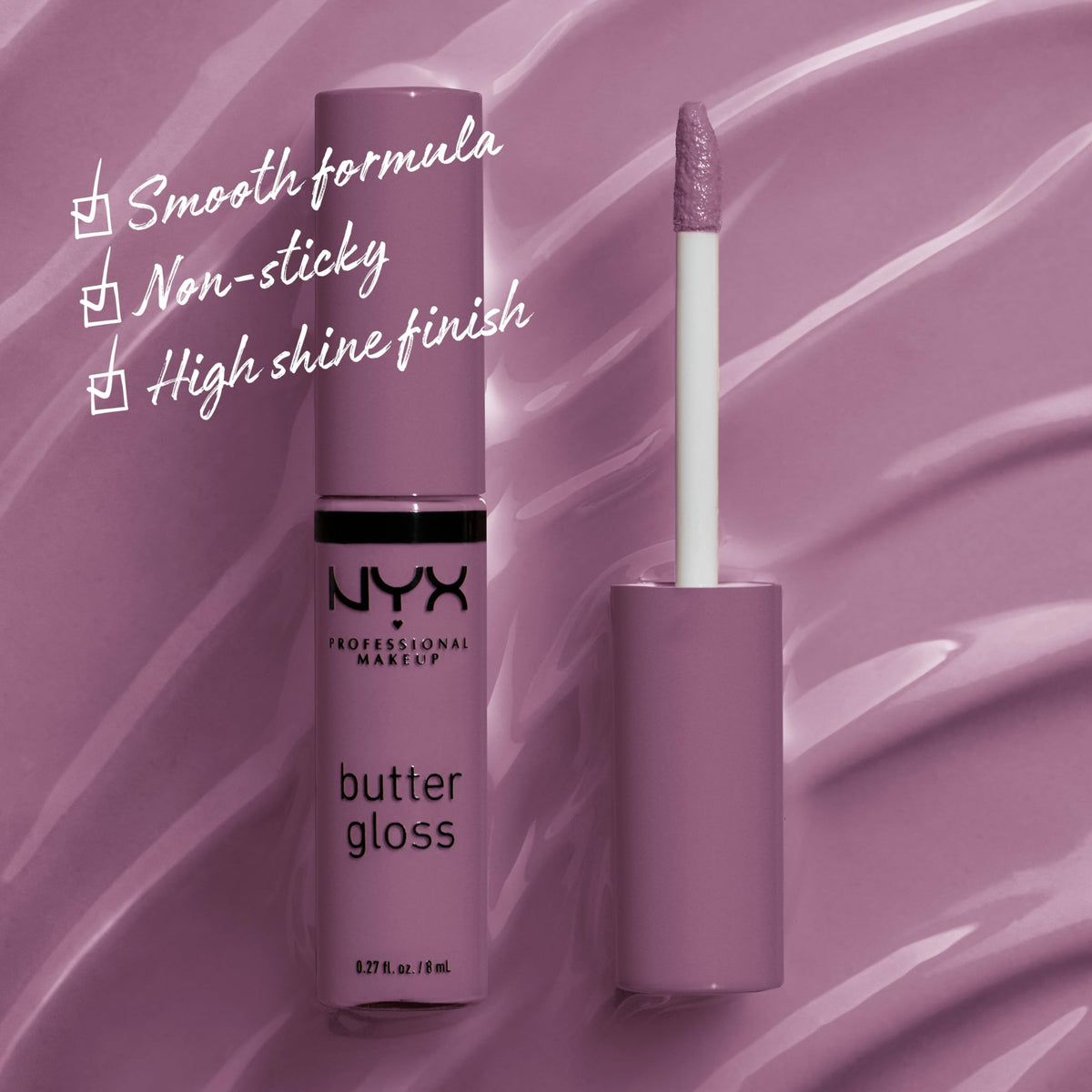 NYX Butter Gloss Marshmallow swatch on skin
