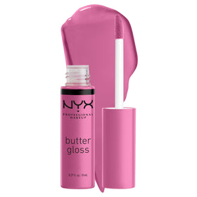 NYX Butter Gloss Merengue front view with pink lilac colour