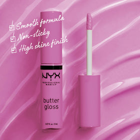 NYX Butter Gloss Merengue tube close-up showing applicator