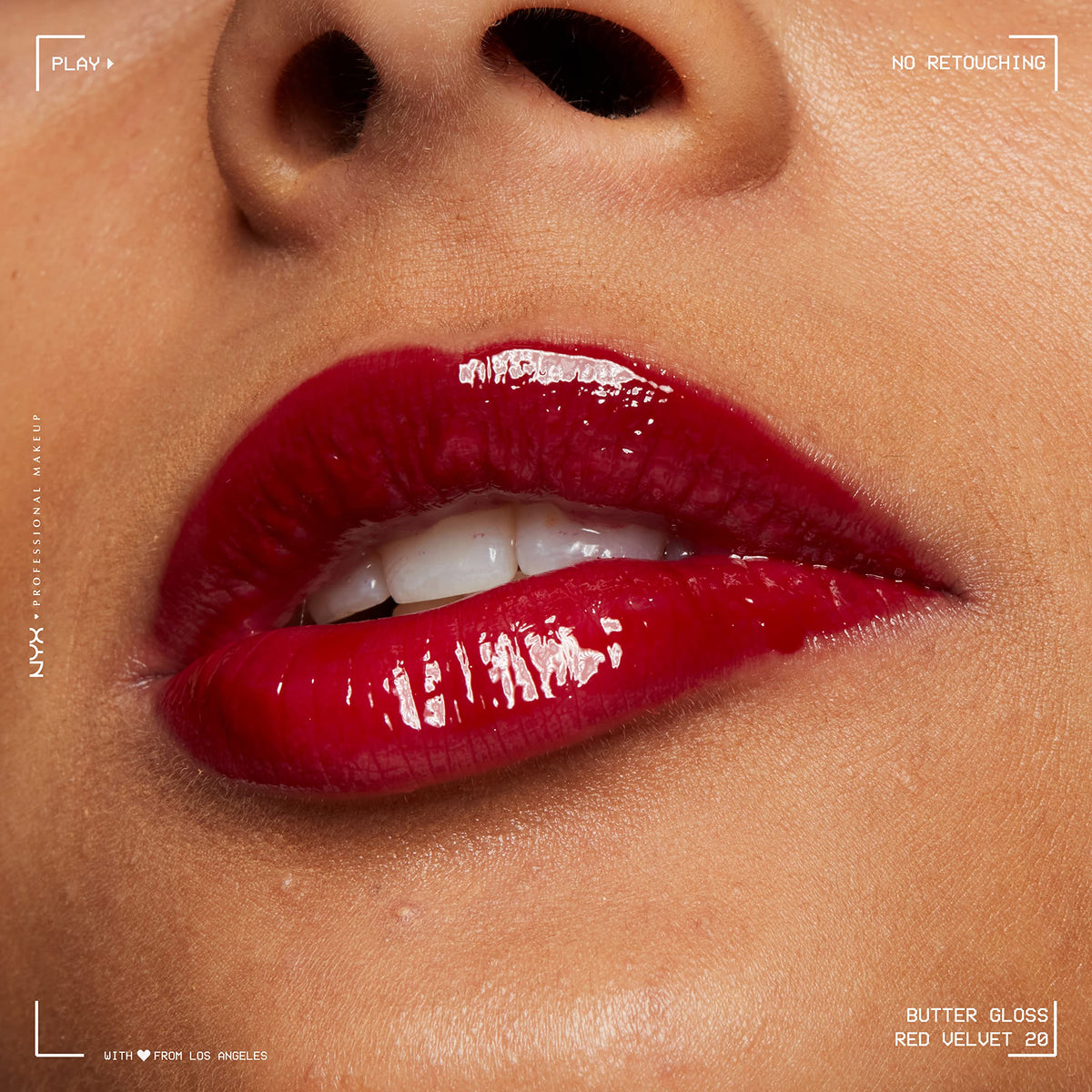 NYX Butter Gloss Red Velvet in natural light