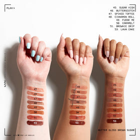 NYX Butter Gloss Vanilla Cream Pie shade comparison