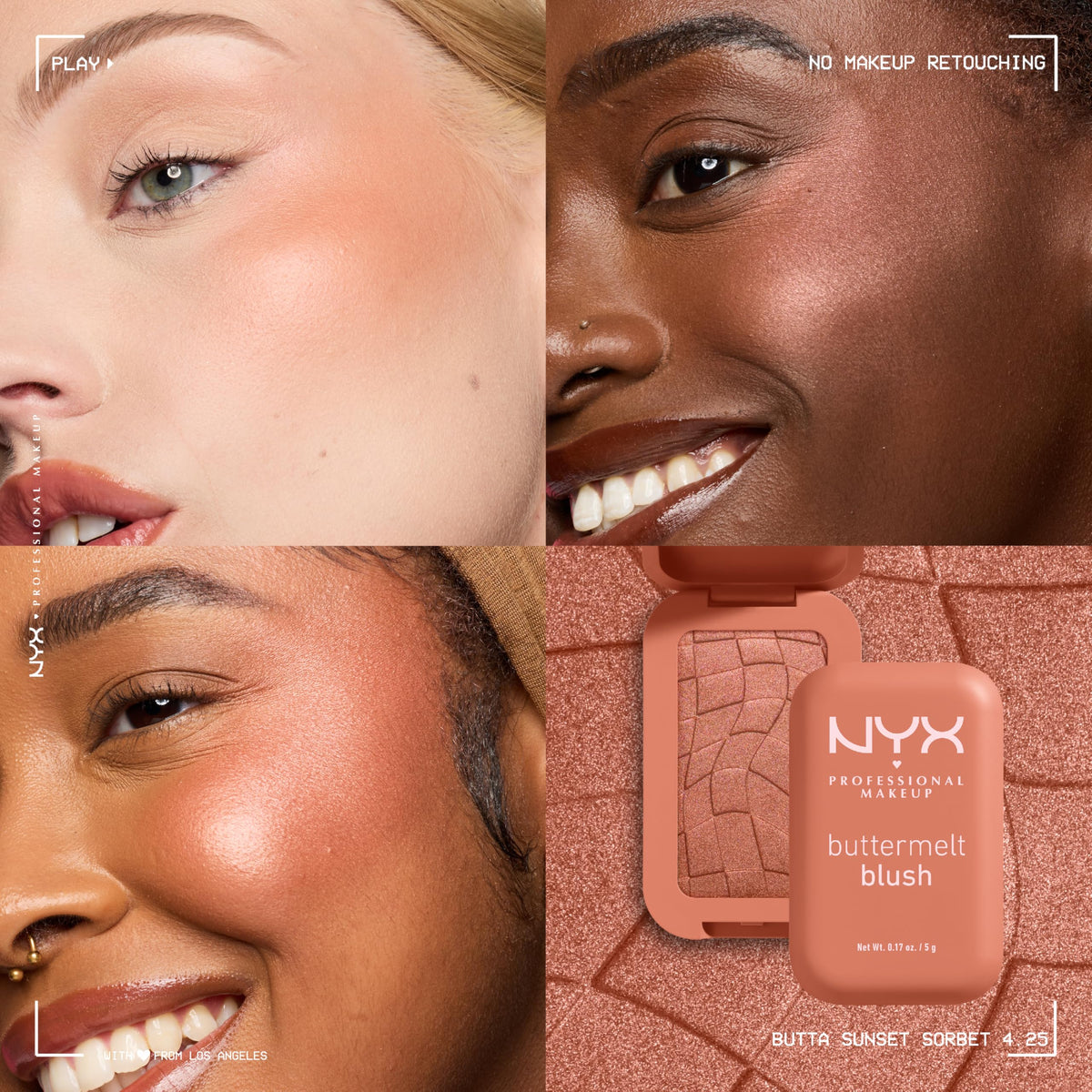 NYX Buttermelt Blush being applied to cheeks