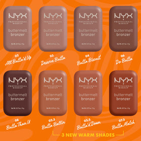 NYX Buttermelt Bronzer with other NYX makeup products