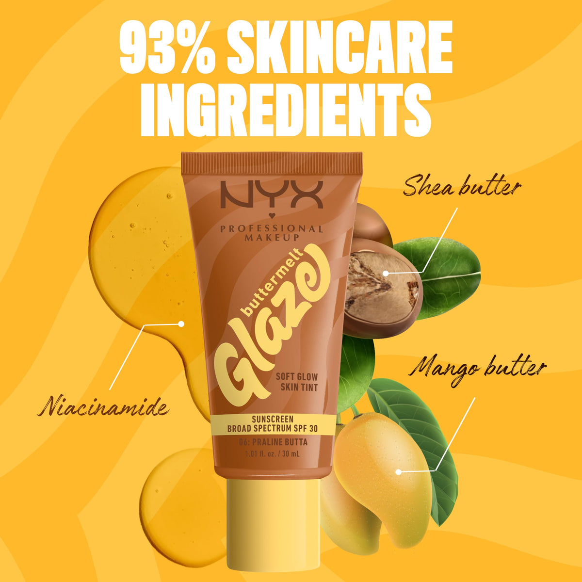 NYX Buttermelt Glaze Skin Tint 06 Praline Butta lifestyle scene