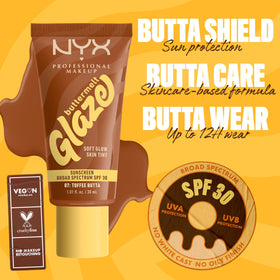 NYX Buttermelt Glaze Skin Tint 07 Toffee Butta texture close-up