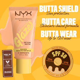 NYX Buttermelt Glaze Soft Glow Skin Tint 01 Whipped Butta swatch