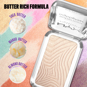 NYX Buttermelt Highlighter 05 Bright and Butta with blush