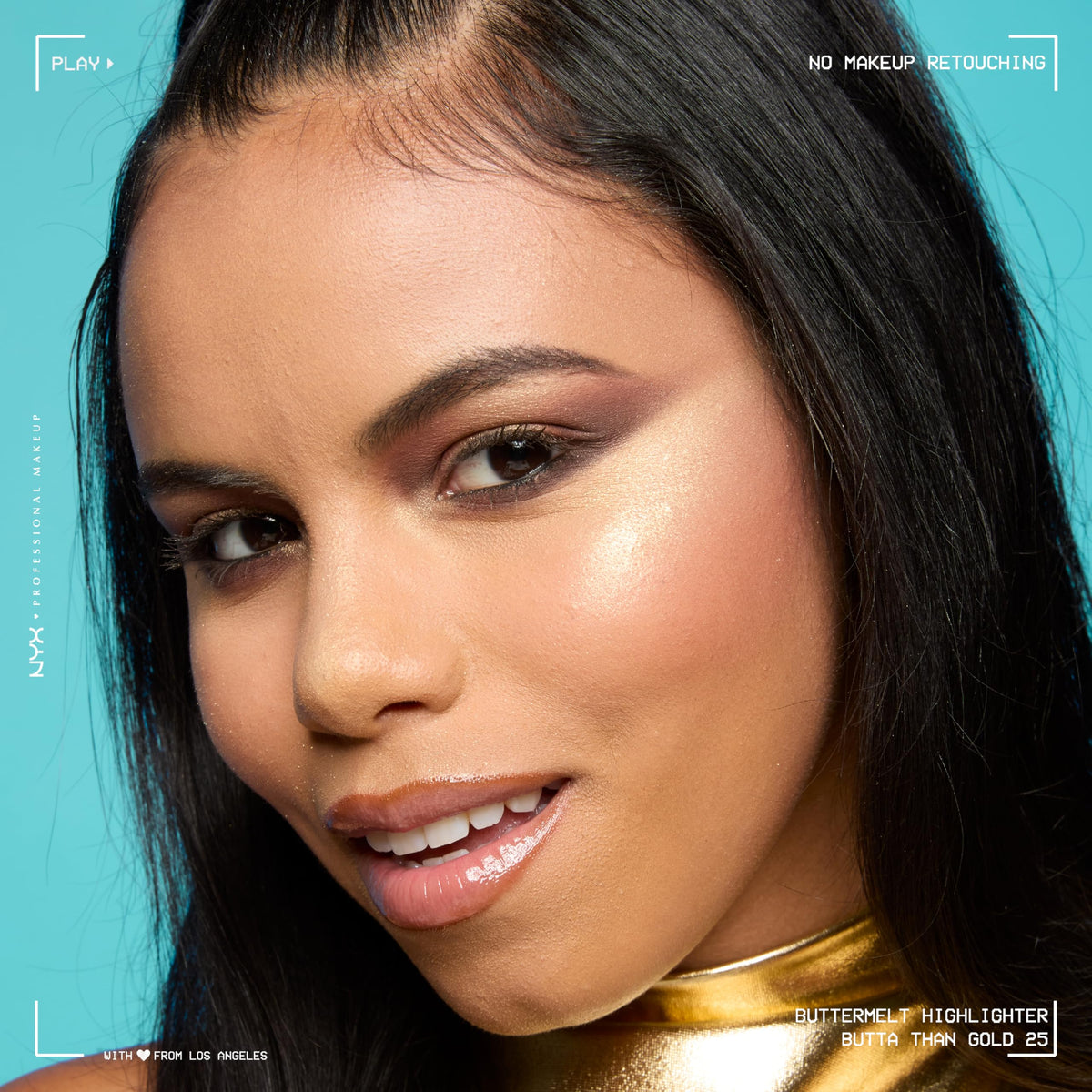 NYX Buttermelt Highlighter 25 Butta Than Gold in use