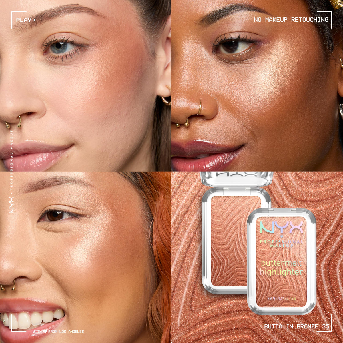 NYX Buttermelt Highlighter applied on skin