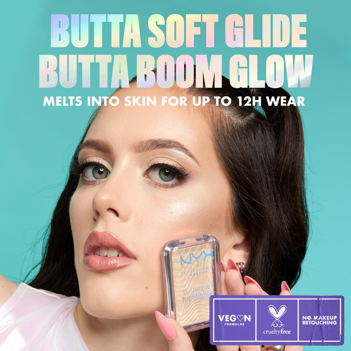 NYX Buttermelt Highlighter packaging with ingredients list
