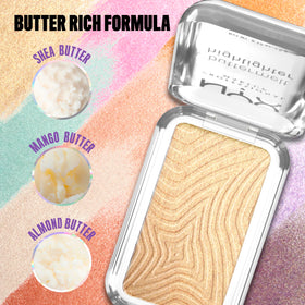 NYX Buttermelt Highlighter with makeup brushes