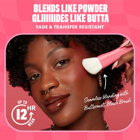 NYX Buttermelt Powder Blush in Had Butta shade on vanity