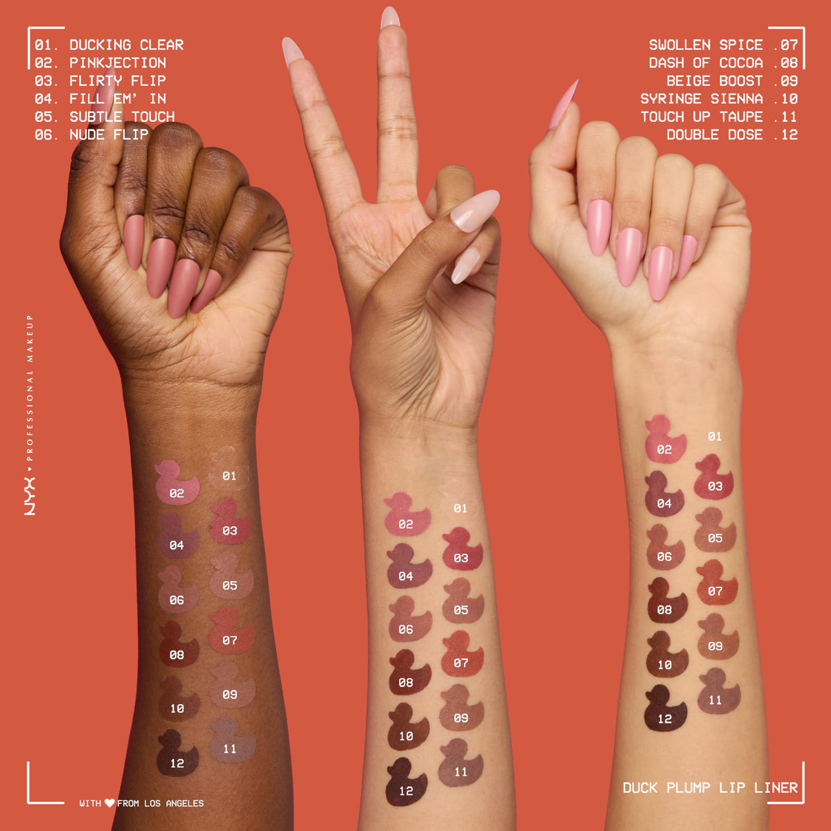 NYX Duck Plump Lip Liner Beige support with other lip products