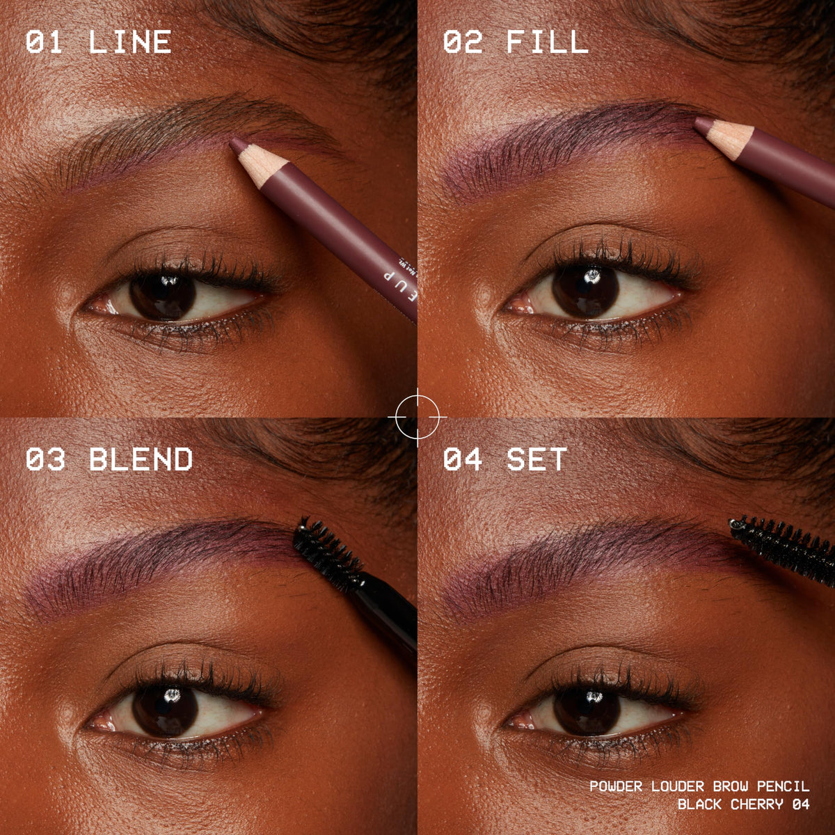 NYX eyebrow pencil displayed with other makeup products