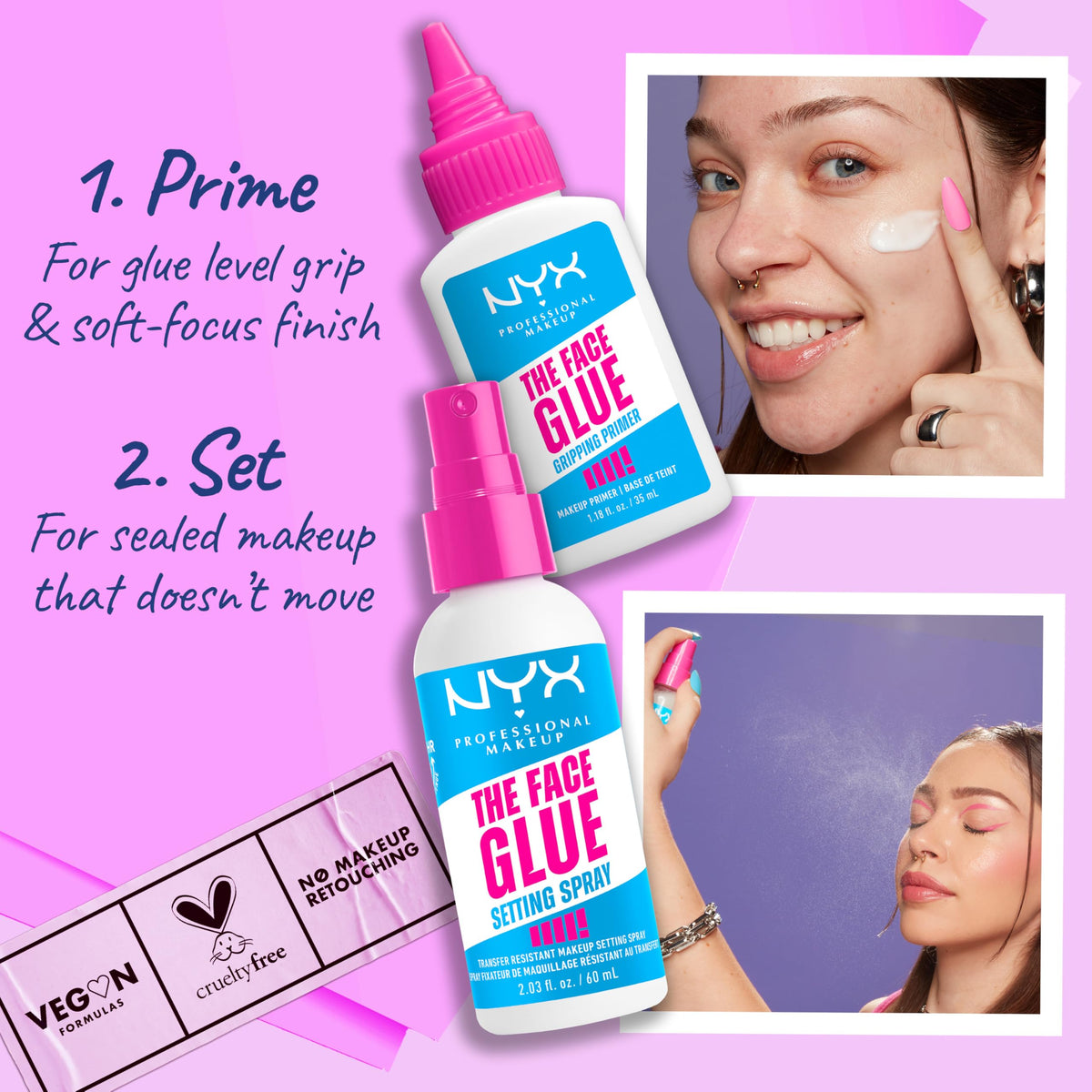 NYX Face Glue Gripping Primer on a vanity table