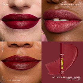 NYX Fat Matte Lipstick Berry Smooth applied on lips