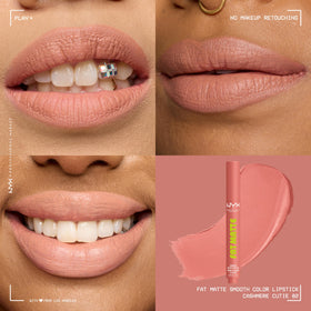 NYX Fat Matte Lipstick Cashmere Cutie with lip liner