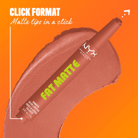 NYX Fat Matte Lipstick Cozy Whipped applied on lips