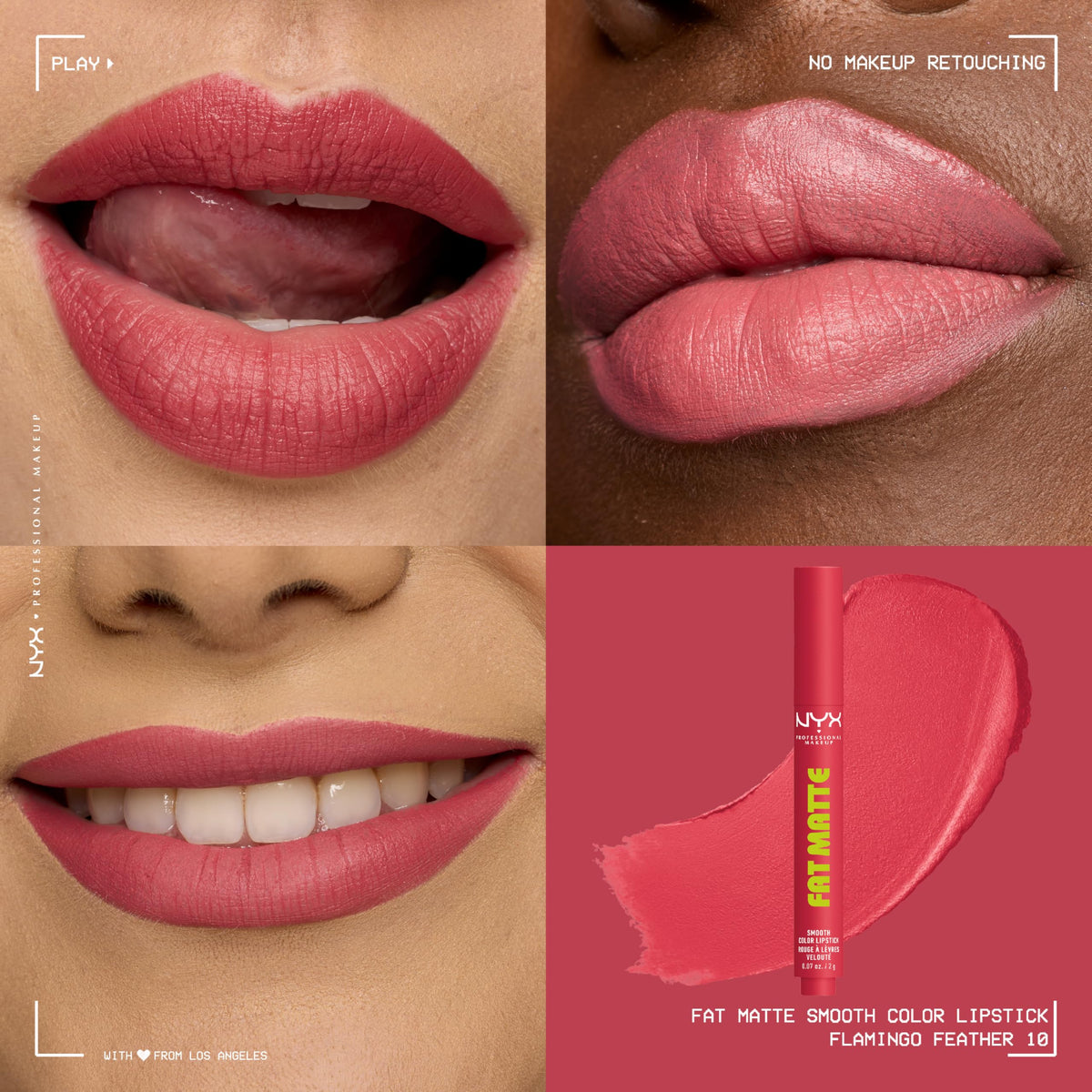 NYX Fat Matte Lipstick Flamingo Feather side view