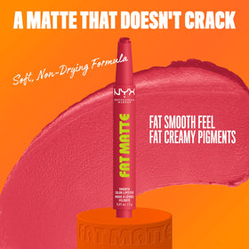 NYX Fat Matte Lipstick Flamingo Feather swatch on skin