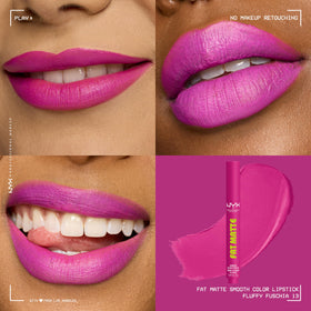 NYX Fat Matte Lipstick Fluffy Fuchsia close-up