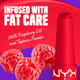NYX Fat Matte Lipstick Fuzzy Flame swatch on skin