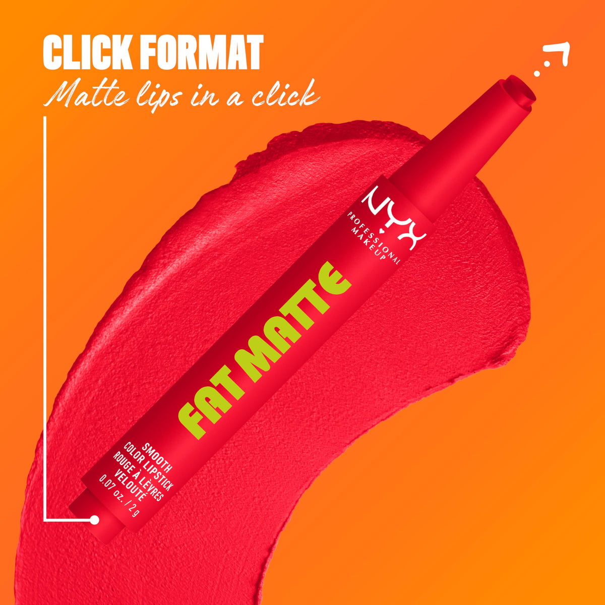 NYX Fat Matte Lipstick Fuzzy Flame with lip liner