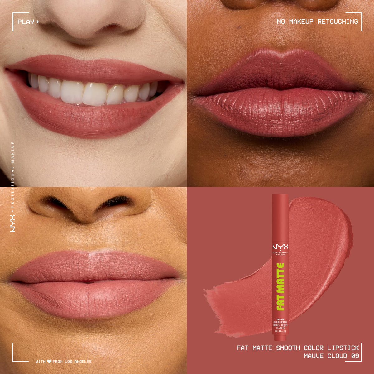 NYX Fat Matte Lipstick Mauve Cloud close-up of tip