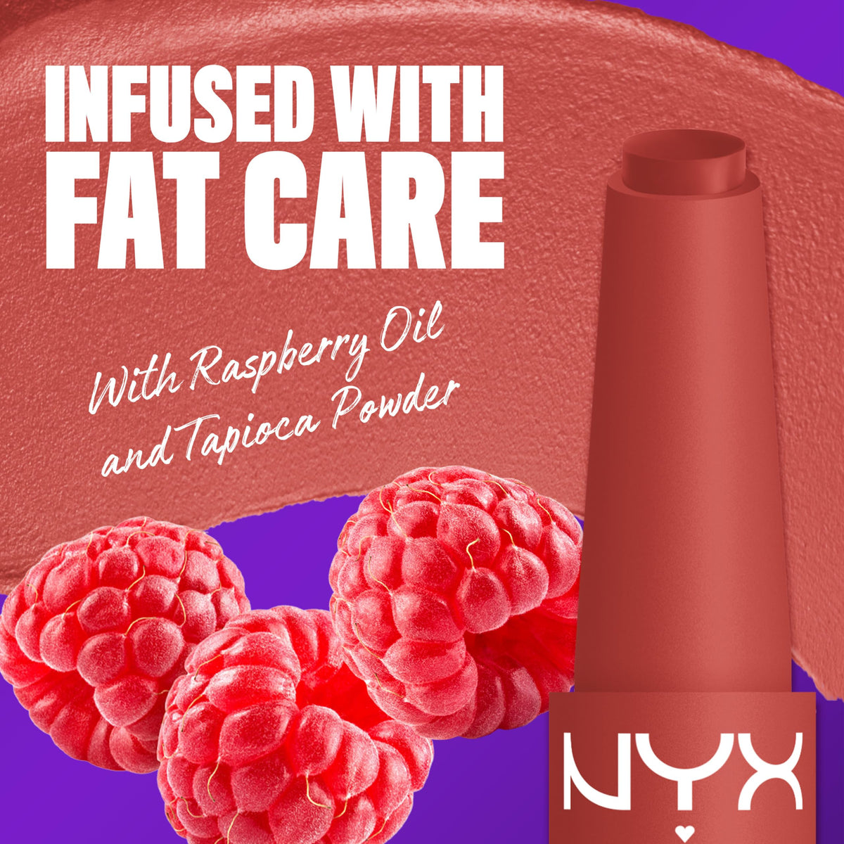 NYX Fat Matte Lipstick Mauve Cloud swatch on skin