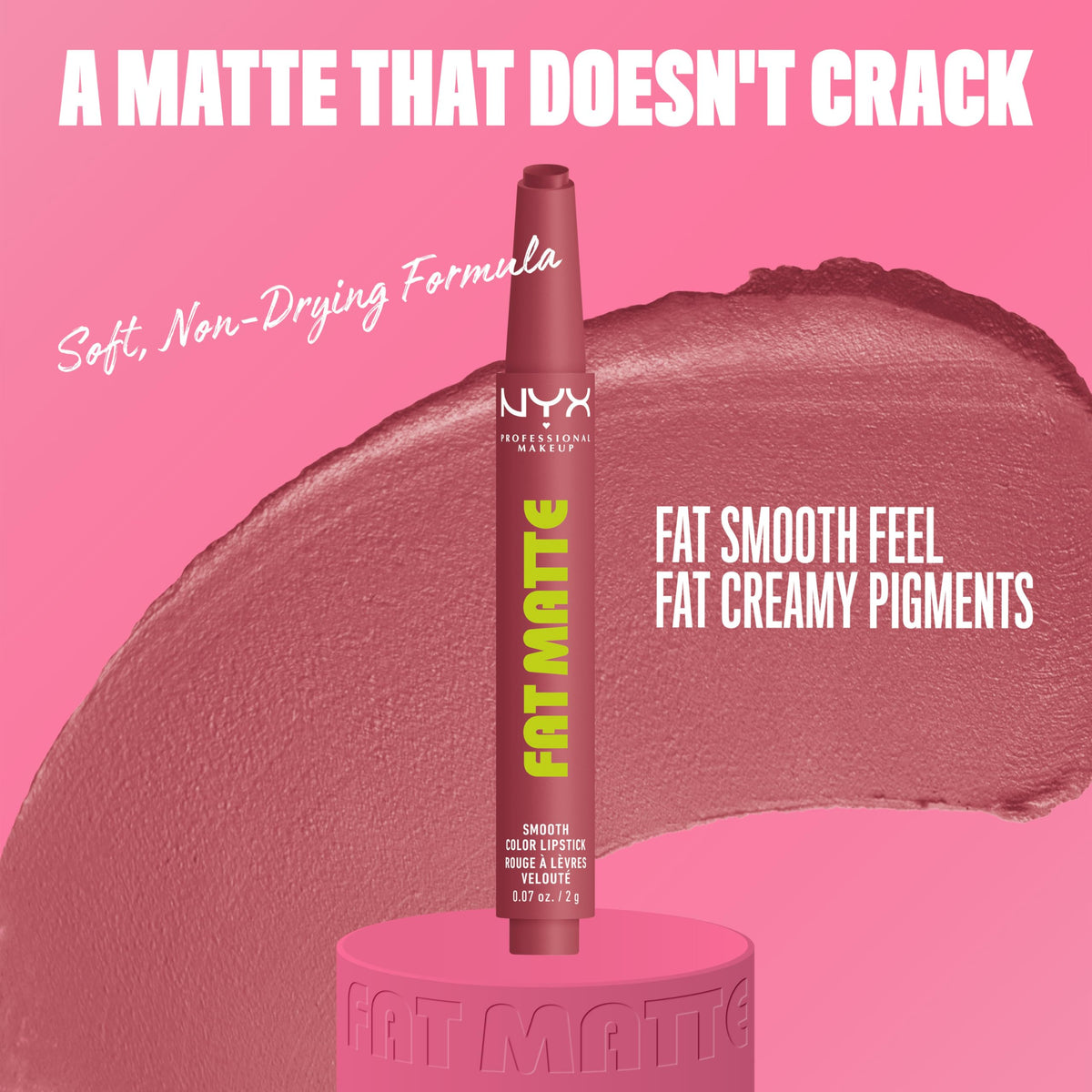 NYX Fat Matte Lipstick packaging with shade details