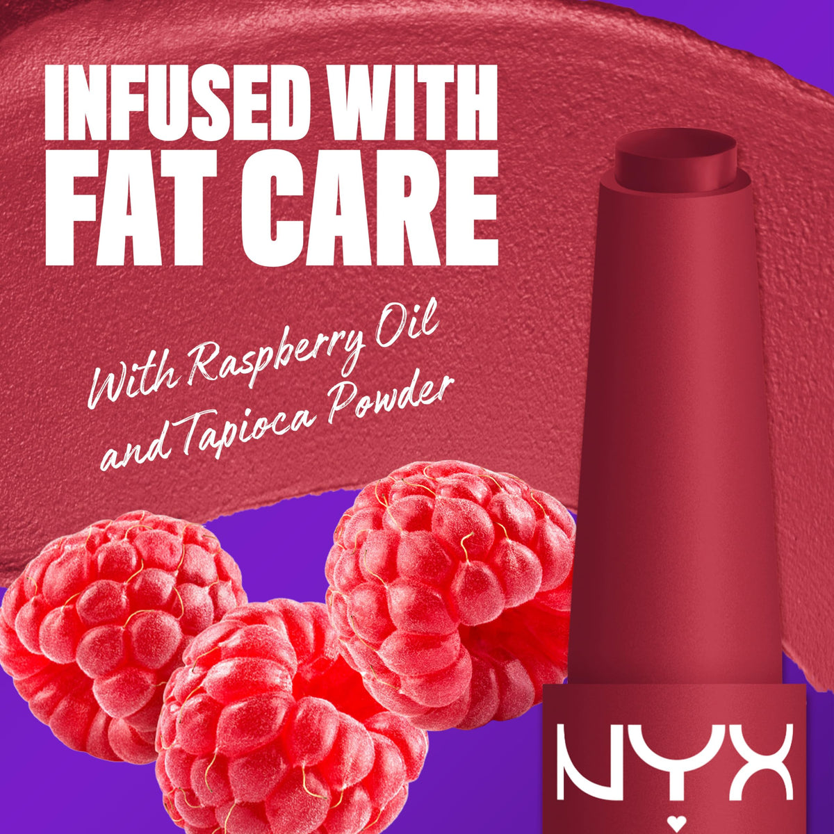 NYX Fat Matte Lipstick Plushin' Plum on model's lips