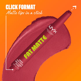 NYX Fat Matte Lipstick Plushin' Plum swatch on skin