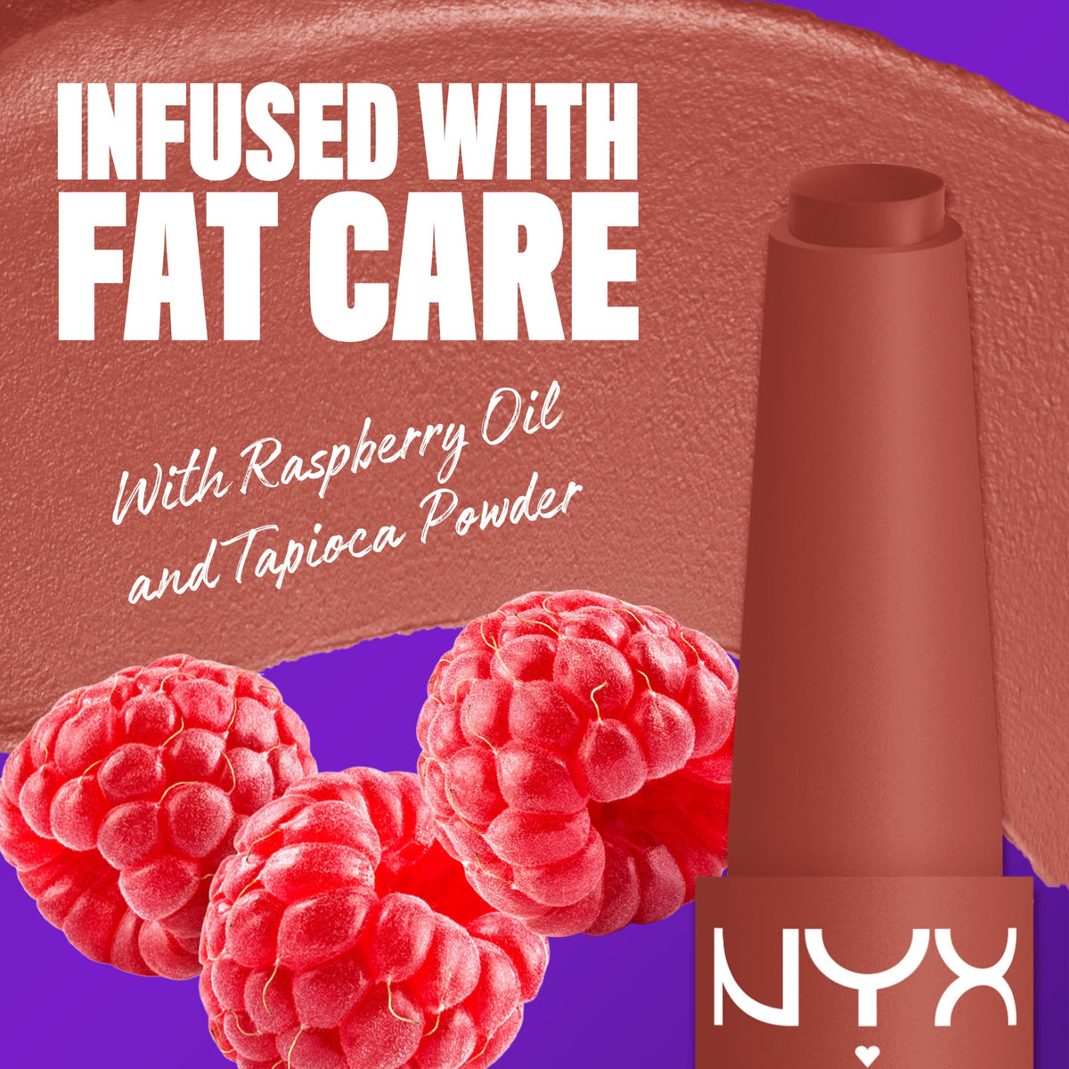 NYX Fat Matte Lipstick Rose Robe swatch on skin