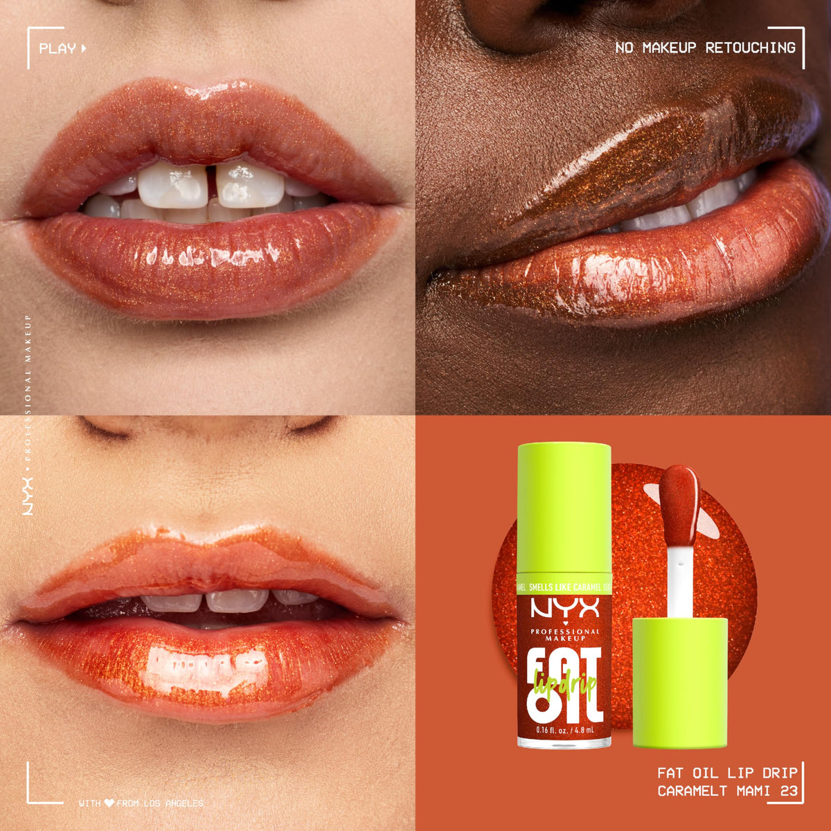 NYX Fat Oil Lip Drip Caramelt Mami applicator close-up