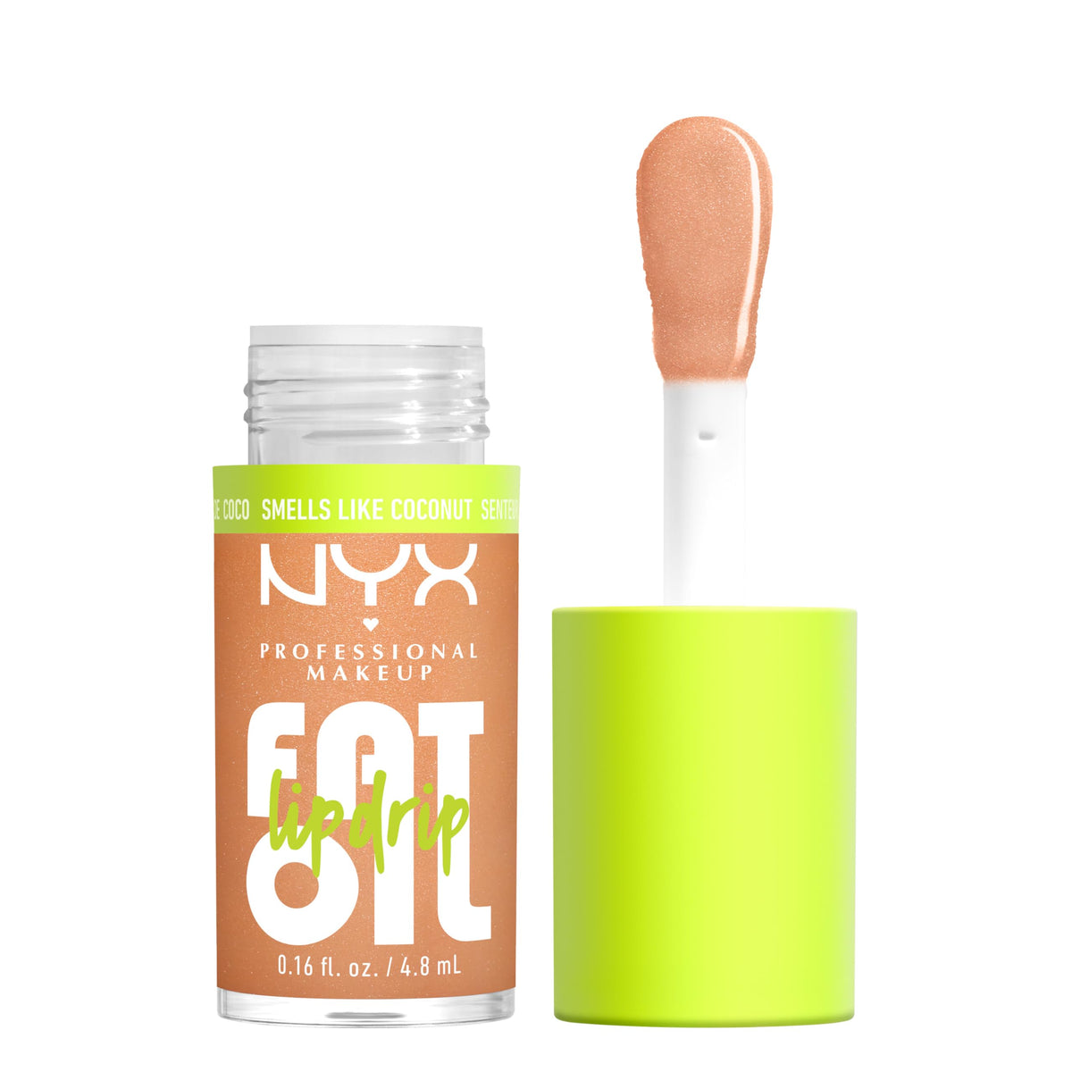 NYX Fat Oil Lip Drip Coconut Cutie front view with packaging