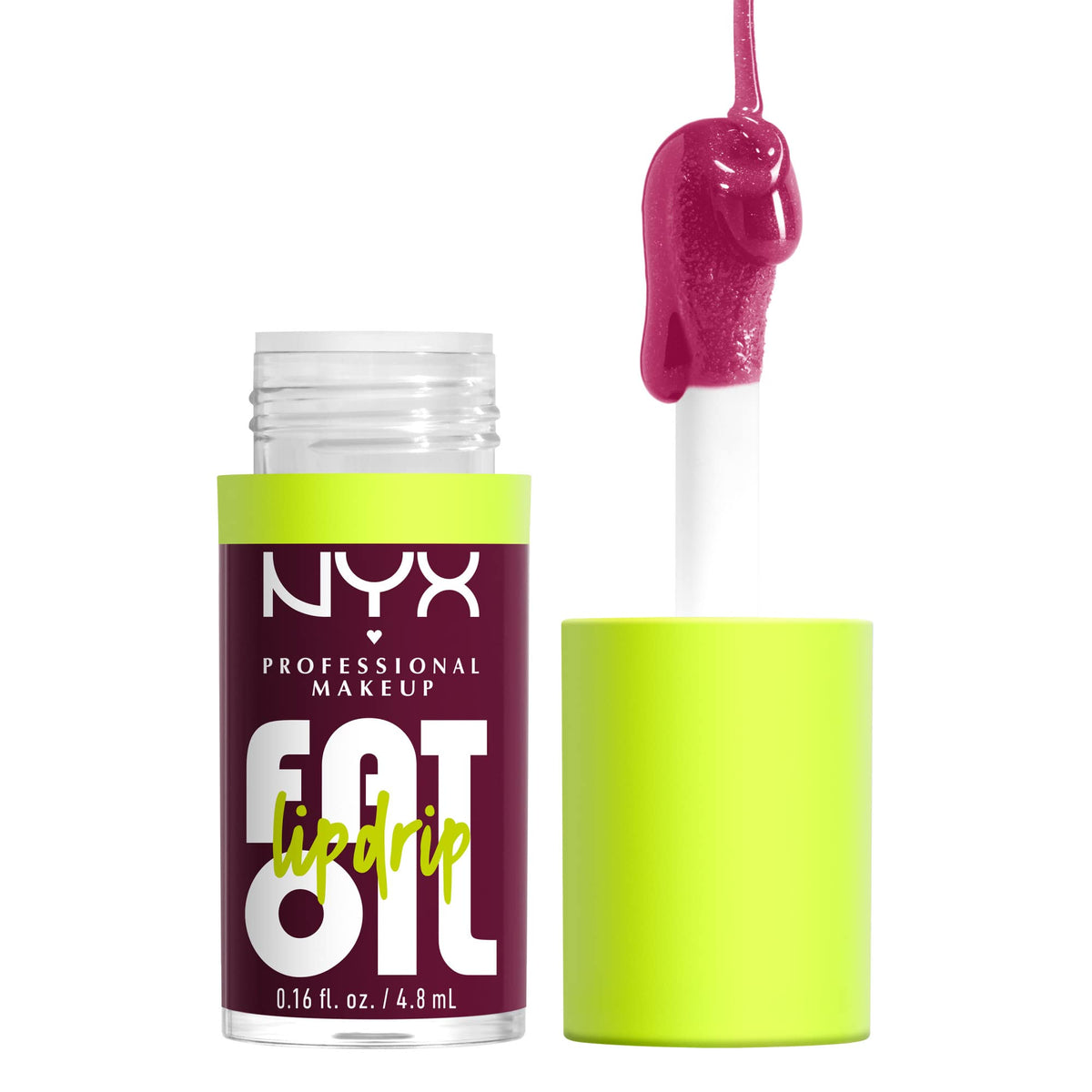 NYX Fat Oil Lip Drip Deep Berry front view with glossy finish