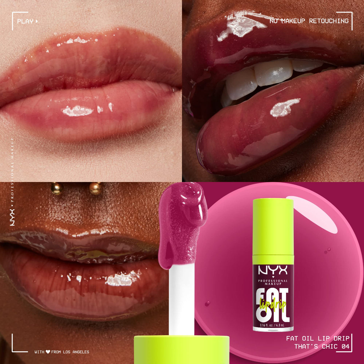 NYX Fat Oil Lip Drip Deep Berry side view showing packaging